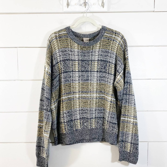 Vintage Sweaters - Vintage Windridge Plaid Oversized Knit Sweater
